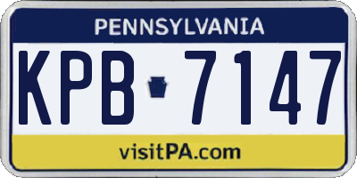PA license plate KPB7147