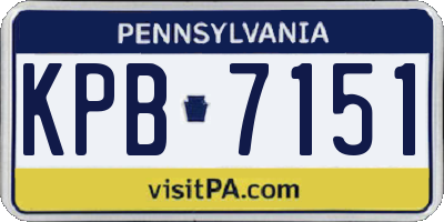 PA license plate KPB7151