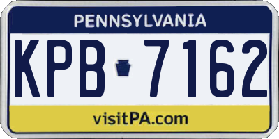 PA license plate KPB7162