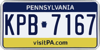 PA license plate KPB7167
