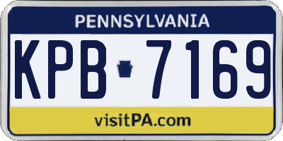 PA license plate KPB7169
