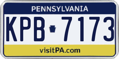 PA license plate KPB7173