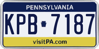 PA license plate KPB7187
