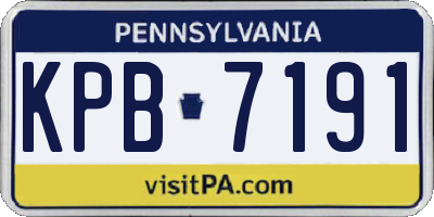 PA license plate KPB7191