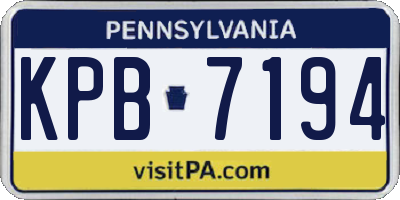 PA license plate KPB7194