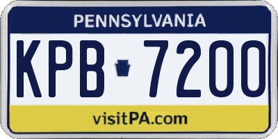 PA license plate KPB7200