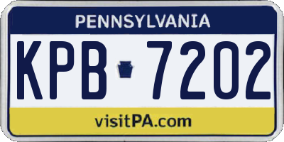 PA license plate KPB7202