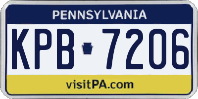 PA license plate KPB7206