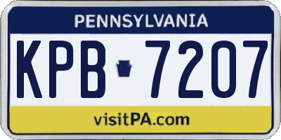 PA license plate KPB7207