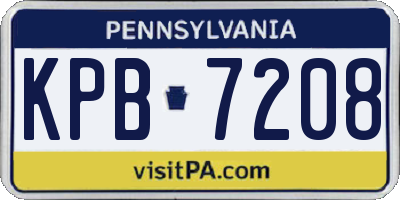 PA license plate KPB7208