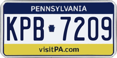 PA license plate KPB7209