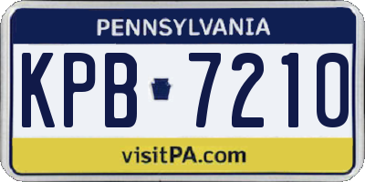 PA license plate KPB7210
