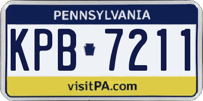 PA license plate KPB7211