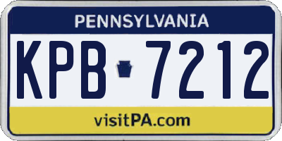 PA license plate KPB7212