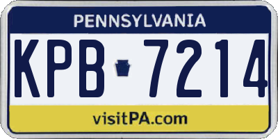 PA license plate KPB7214