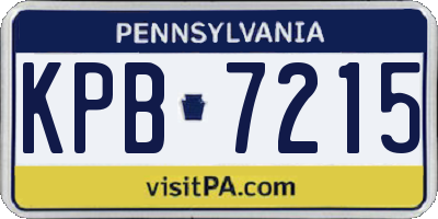 PA license plate KPB7215