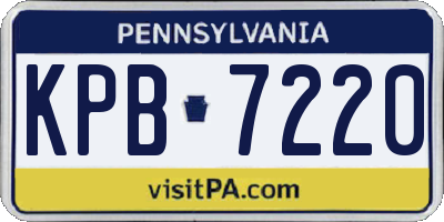 PA license plate KPB7220