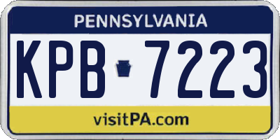 PA license plate KPB7223