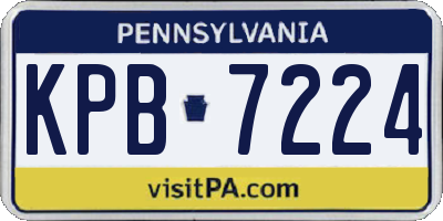 PA license plate KPB7224
