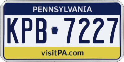 PA license plate KPB7227