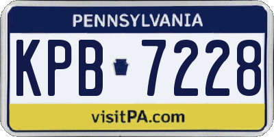 PA license plate KPB7228