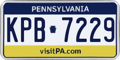 PA license plate KPB7229