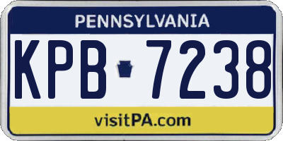 PA license plate KPB7238