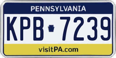 PA license plate KPB7239