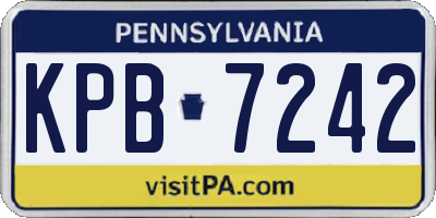 PA license plate KPB7242