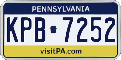 PA license plate KPB7252