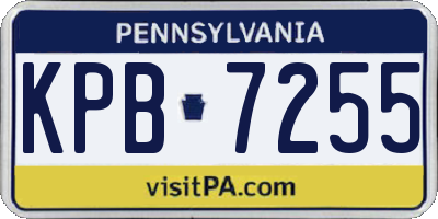 PA license plate KPB7255