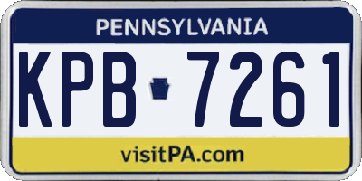 PA license plate KPB7261