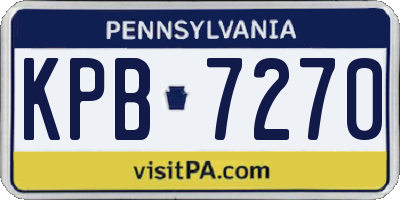 PA license plate KPB7270