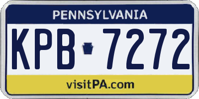 PA license plate KPB7272
