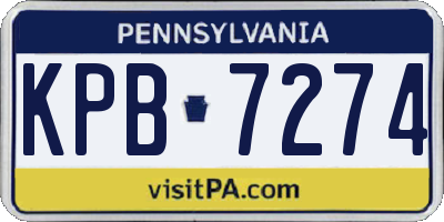 PA license plate KPB7274