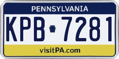 PA license plate KPB7281