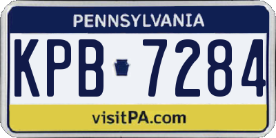 PA license plate KPB7284