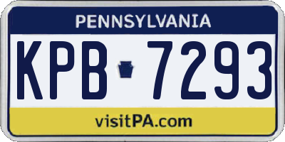 PA license plate KPB7293