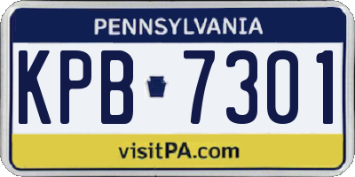 PA license plate KPB7301