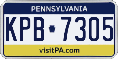PA license plate KPB7305