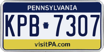 PA license plate KPB7307