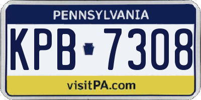 PA license plate KPB7308