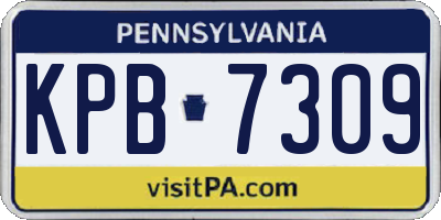 PA license plate KPB7309