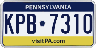 PA license plate KPB7310
