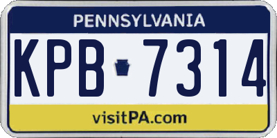 PA license plate KPB7314
