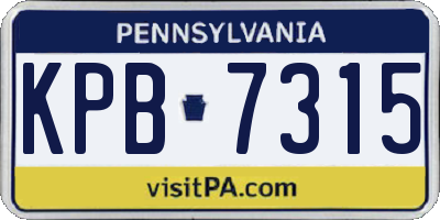PA license plate KPB7315