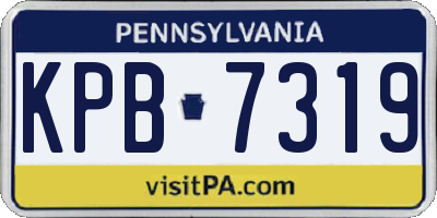 PA license plate KPB7319