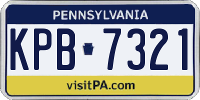 PA license plate KPB7321