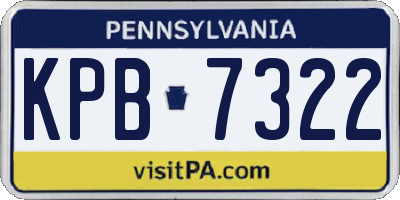 PA license plate KPB7322