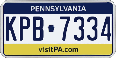 PA license plate KPB7334